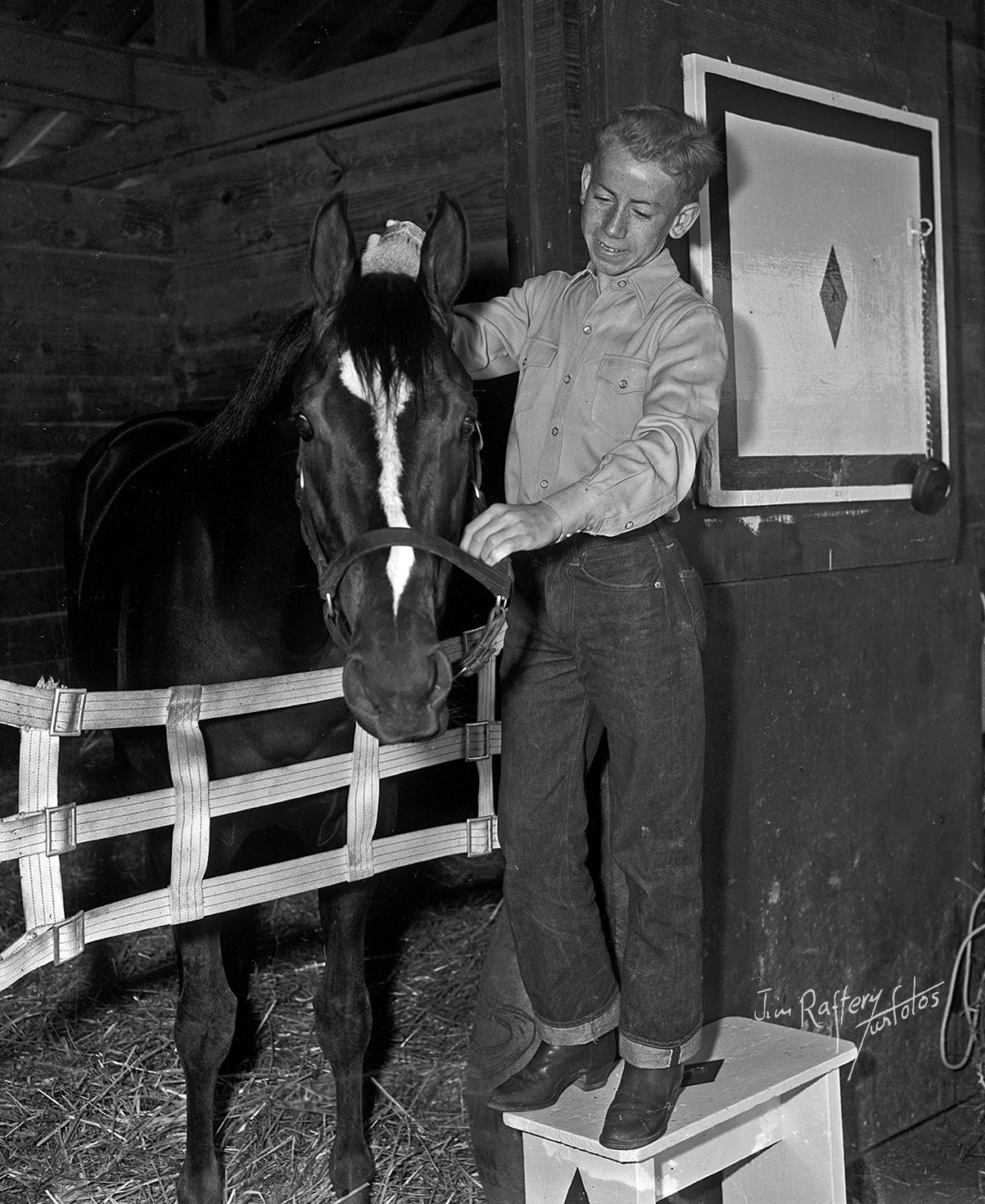 Duc de Fer, multiple stakes winner, and Don Brumfield, undated (Jim Raftery Turfotos)