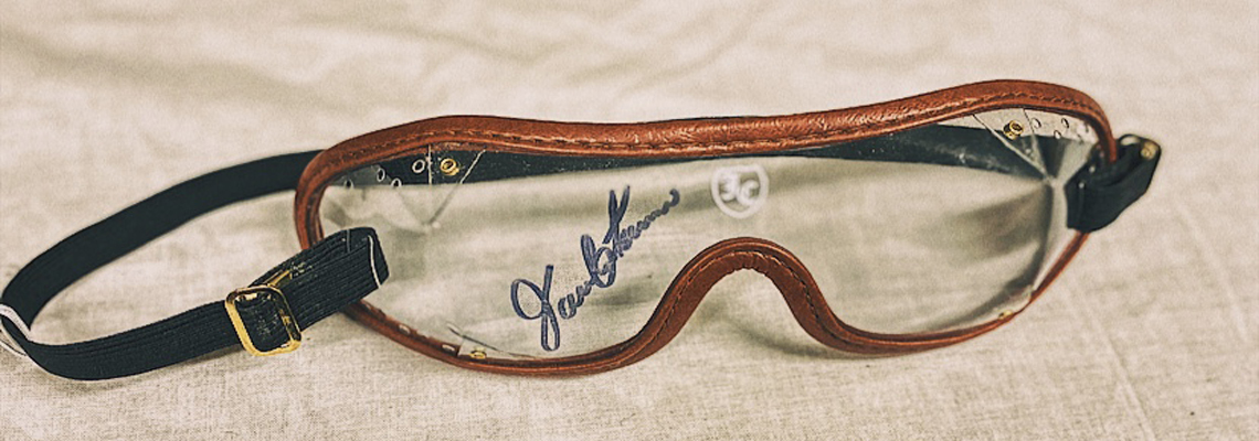 2019.26.1: Signed pair of Javier Castellano goggles, Gift: Javier and Abby Castellano