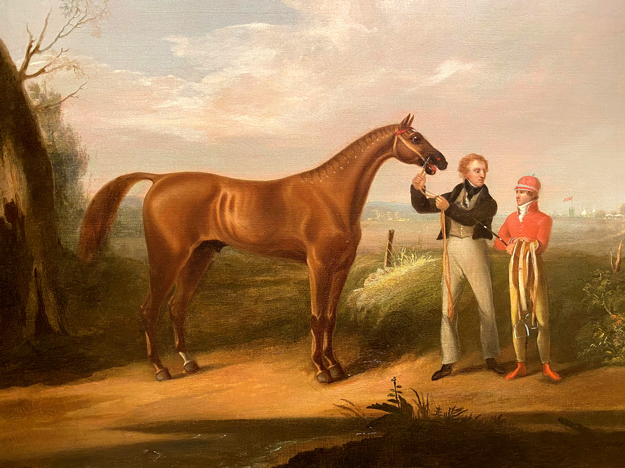 An oil on canvas painting of American Eclipse following his victory over Sir Henry in the great match race by Alvan Fisher, gifted to the Museum by Augustus Van Cortlandt (Museum Collection)