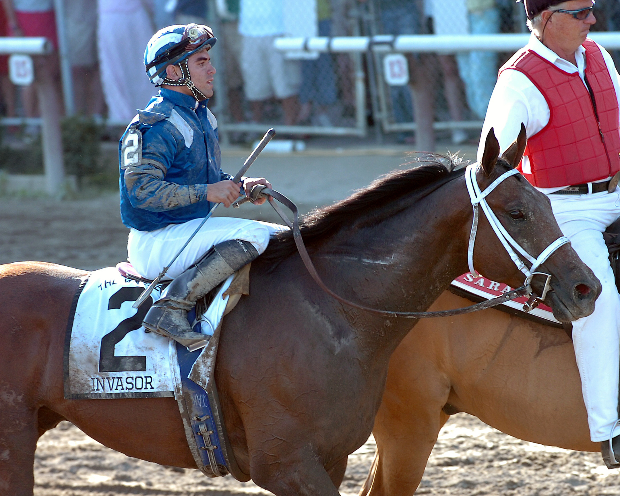 Invasor (Fernando Jara up) after winning the 2006 Whitney at Saratoga (NYRA)