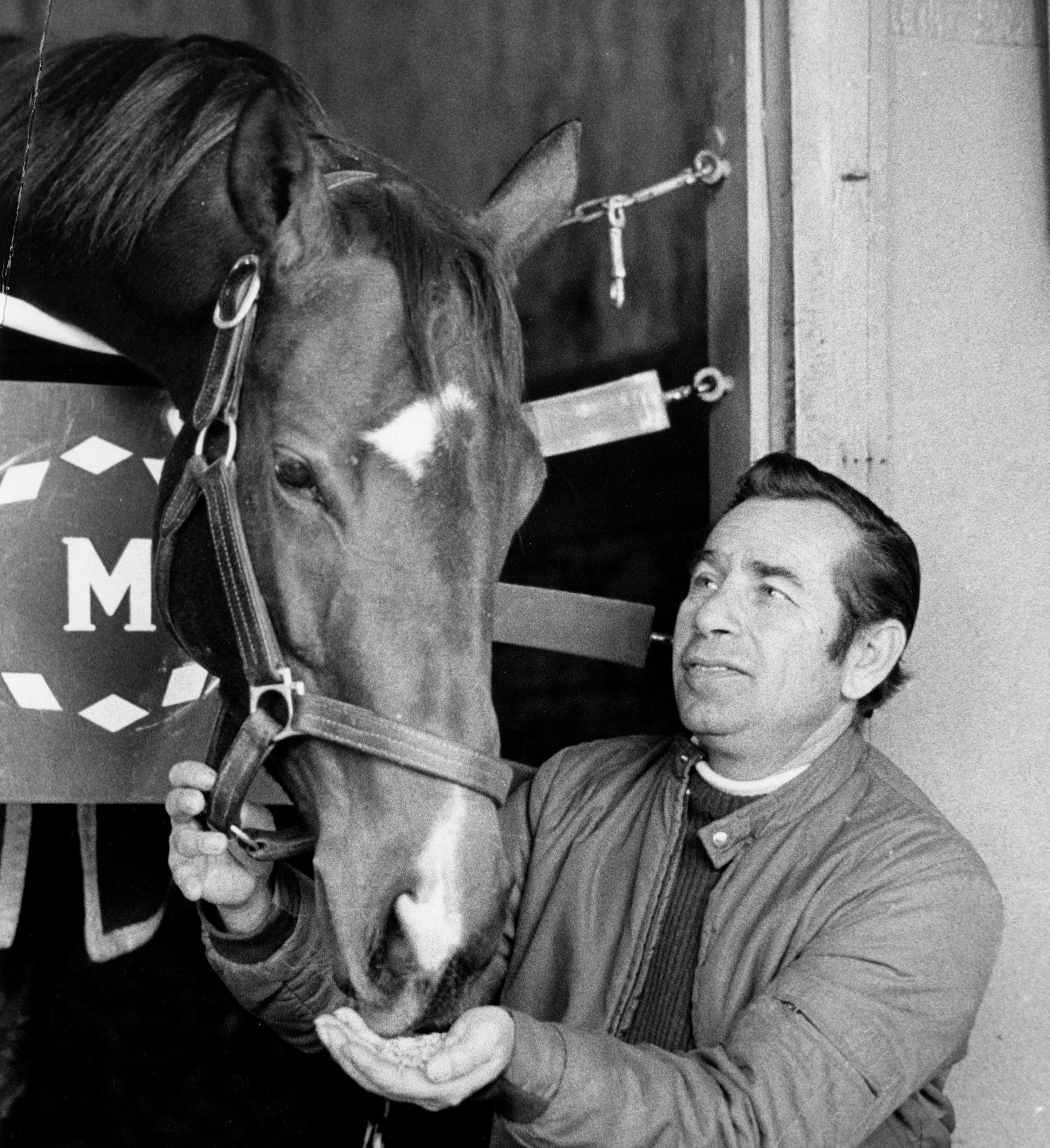 My Juliet and trainer Eugene Euster (Santa Anita Park Photo)