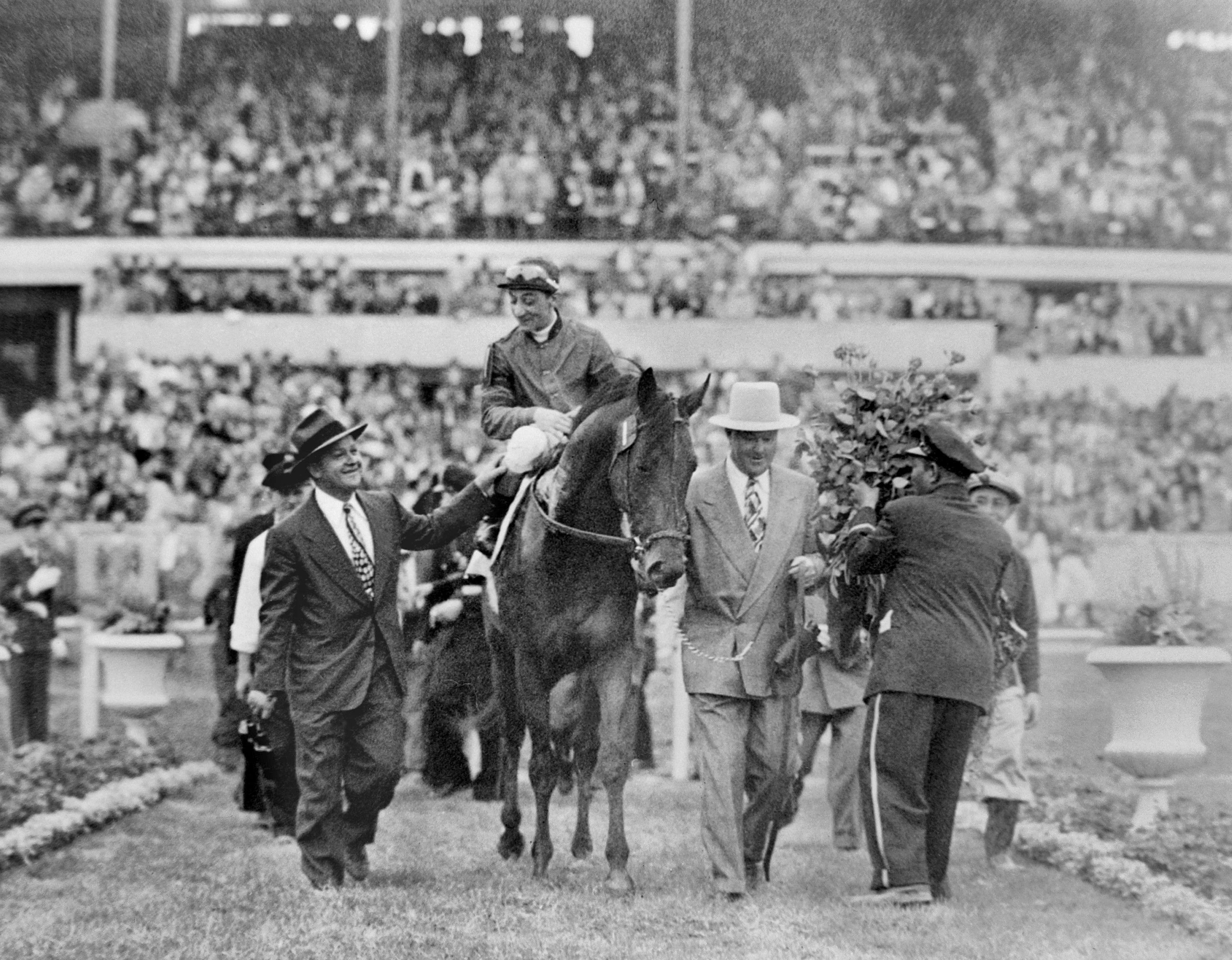 Citation with Eddie Arcaro up (Keeneland Library Morgan Collection)