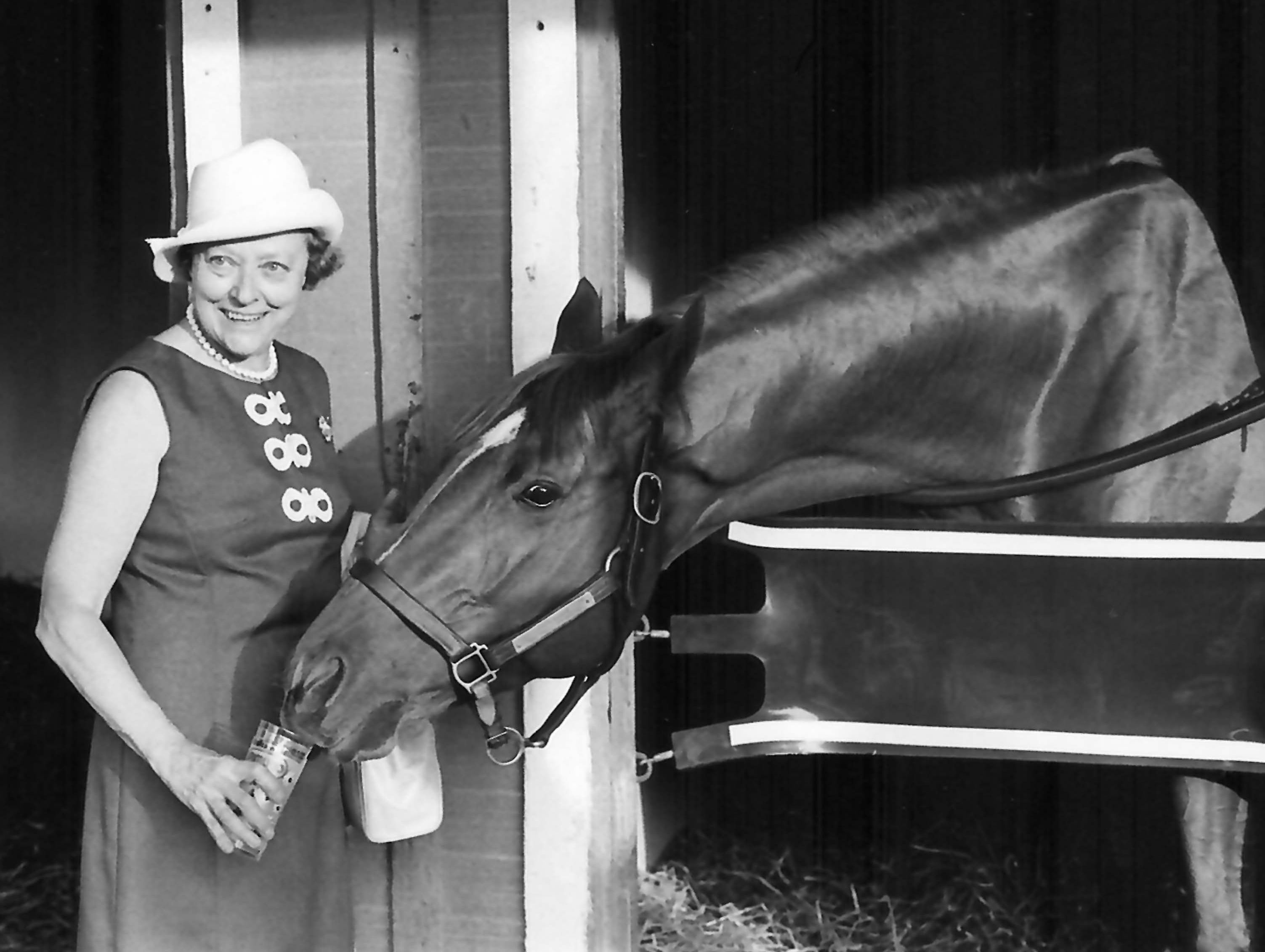 Secretariat with Elizabeth Ham at Belmont Park, 1973 (Raymond G. Woolfe, Jr./Thoroughbred Racing Collectibles)