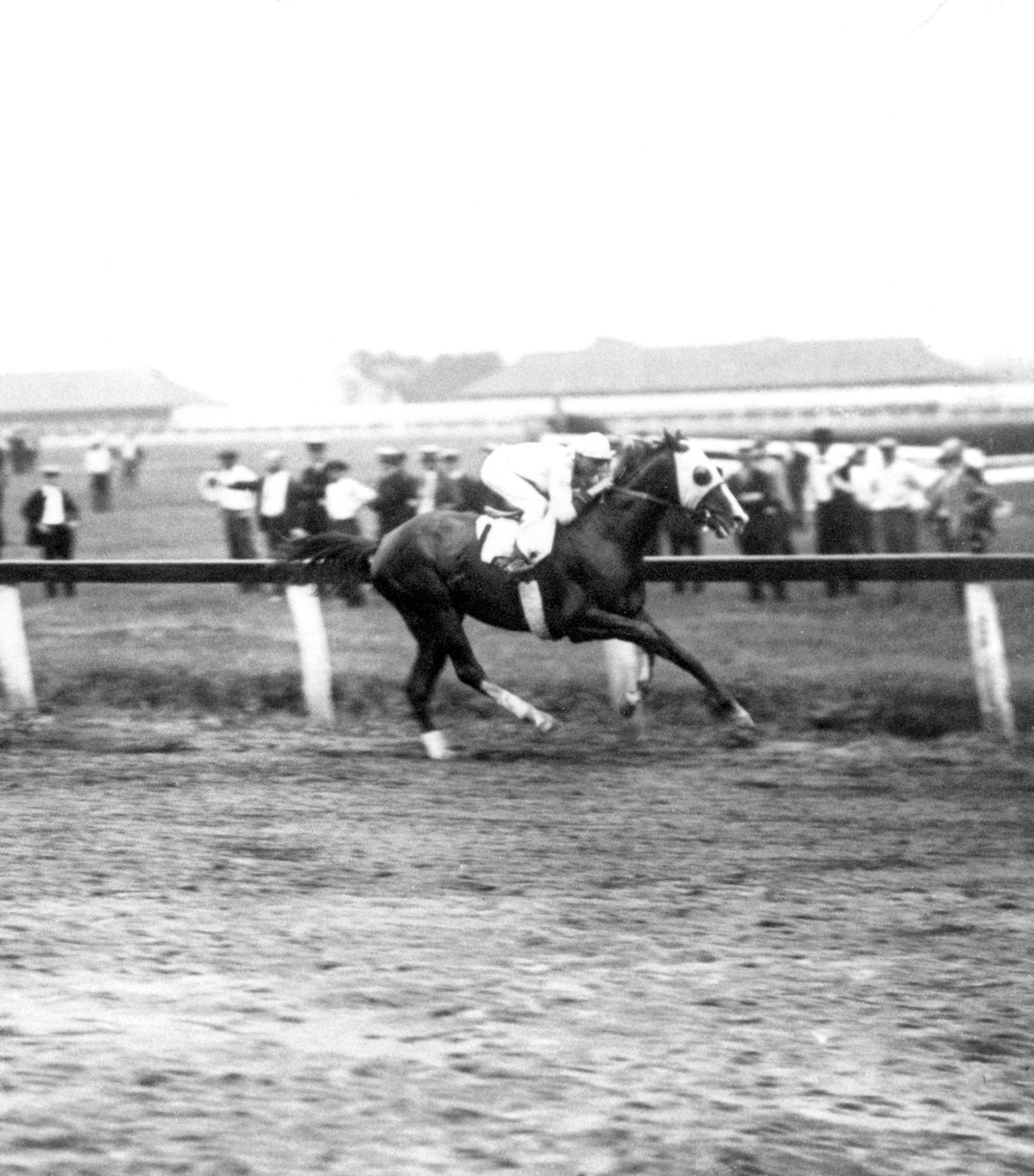 Grey Lag racing to victory with Earl Sande up (Keeneland Library Cook Collection/Museum Collection)