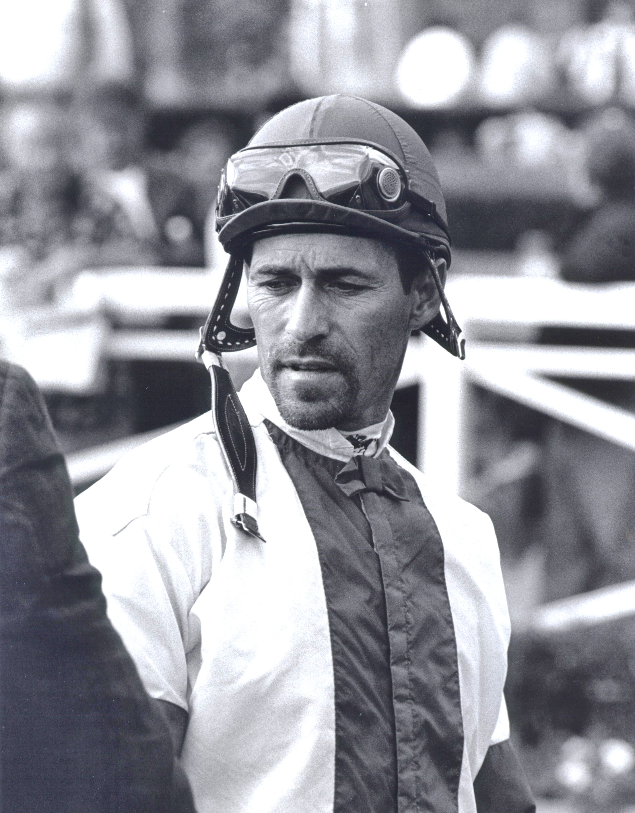 Gary Stevens in the Santa Anita paddock, October 2004 (Bill Mochon/Museum Collection)