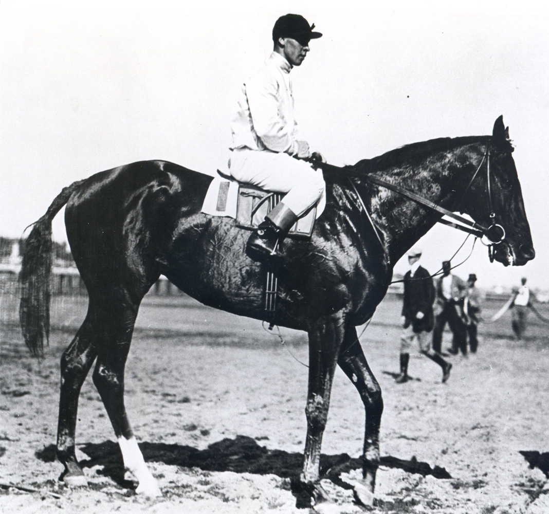 Joe Notter and Whisk Broom II at Belmont Park in 1913 (Museum Collection)