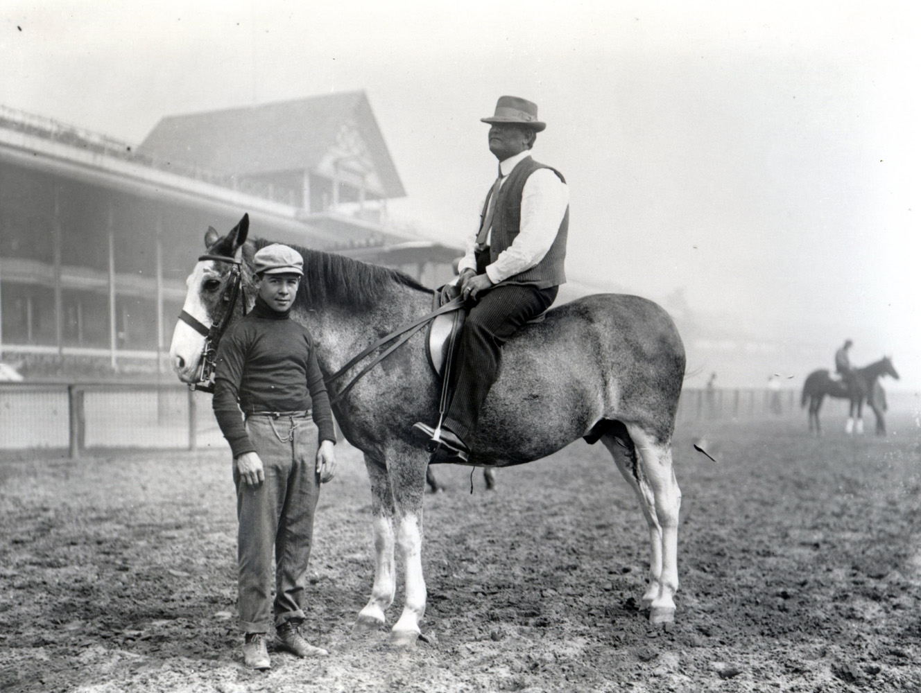 Jockey Joe Notter and trainer James Rowe, Sr. (Keeneland Library Cook Collection/Museum Collection)