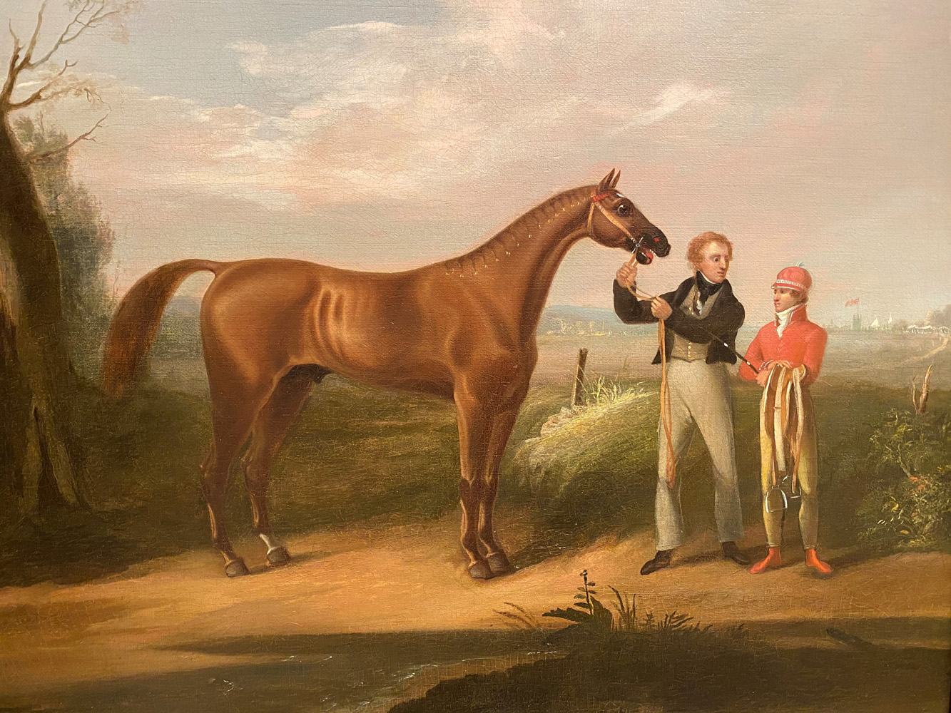 An oil on canvas painting of American Eclipse following his victory over Sir Henry in the great match race by Alvan Fisher, gifted to the Museum by Augustus Van Cortlandt (Museum Collection)