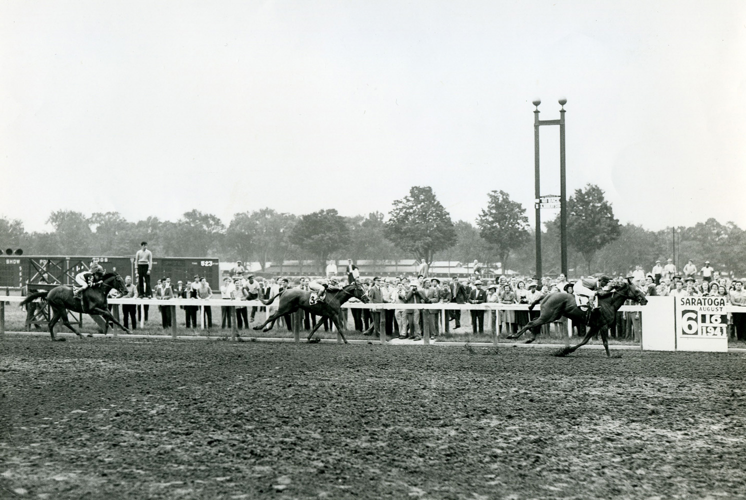 Alfred Robertson and Whirlaway winning the 1941 Saranac Handicap at Saratoga (Keeneland Library Morgan Collection/Museum Collection)