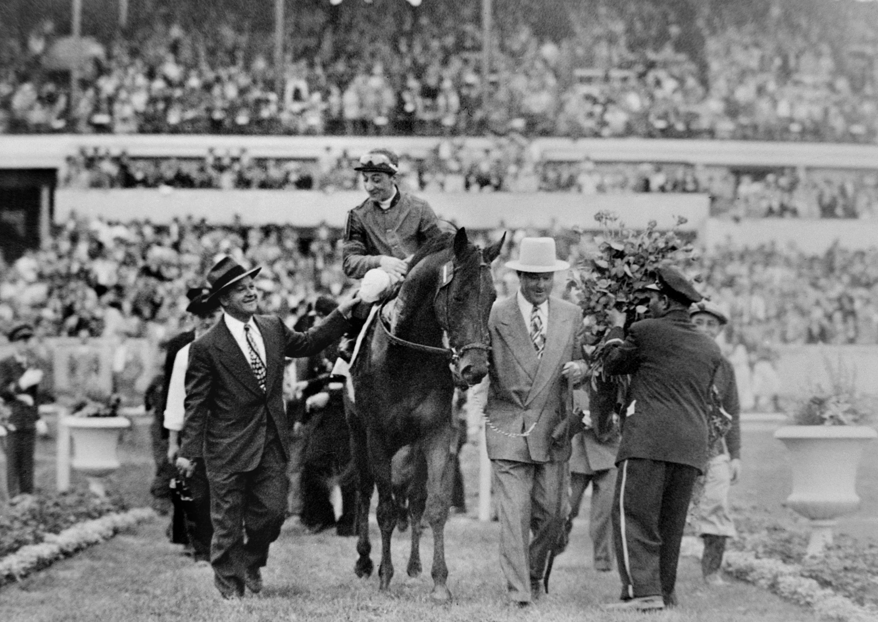 Eddie Arcaro aboard Citation, 1948 Kentucky Derby (Keeneland Library Morgan Collection)