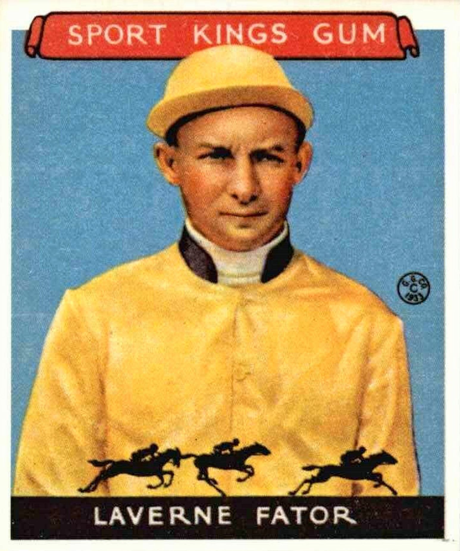 Laverne Fator, 1933 Sport Kings jockey card