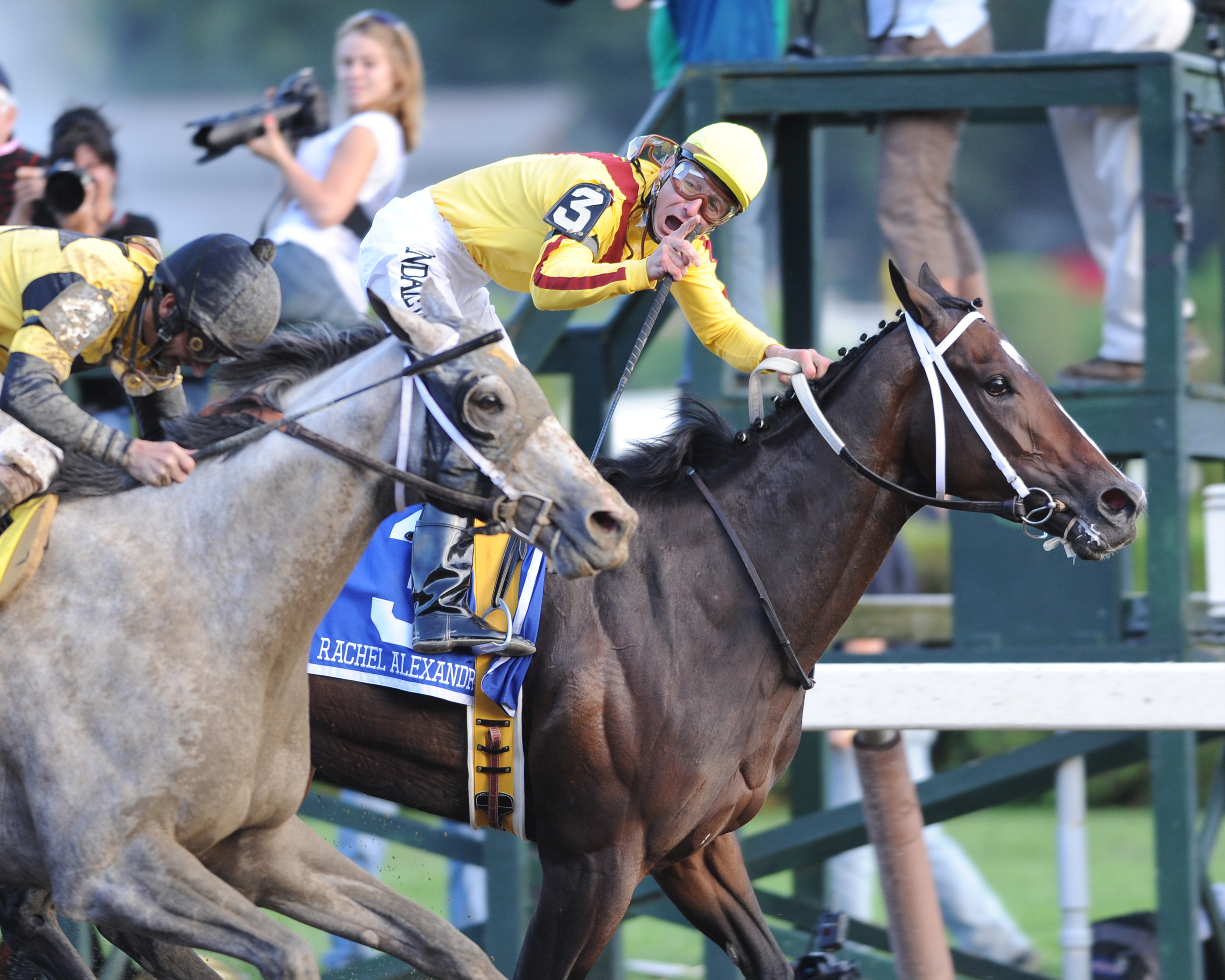 Rachel Alexandra, Calvin Borel up, wins the 2009 Woodward at Saratoga Race Course (NYRA)