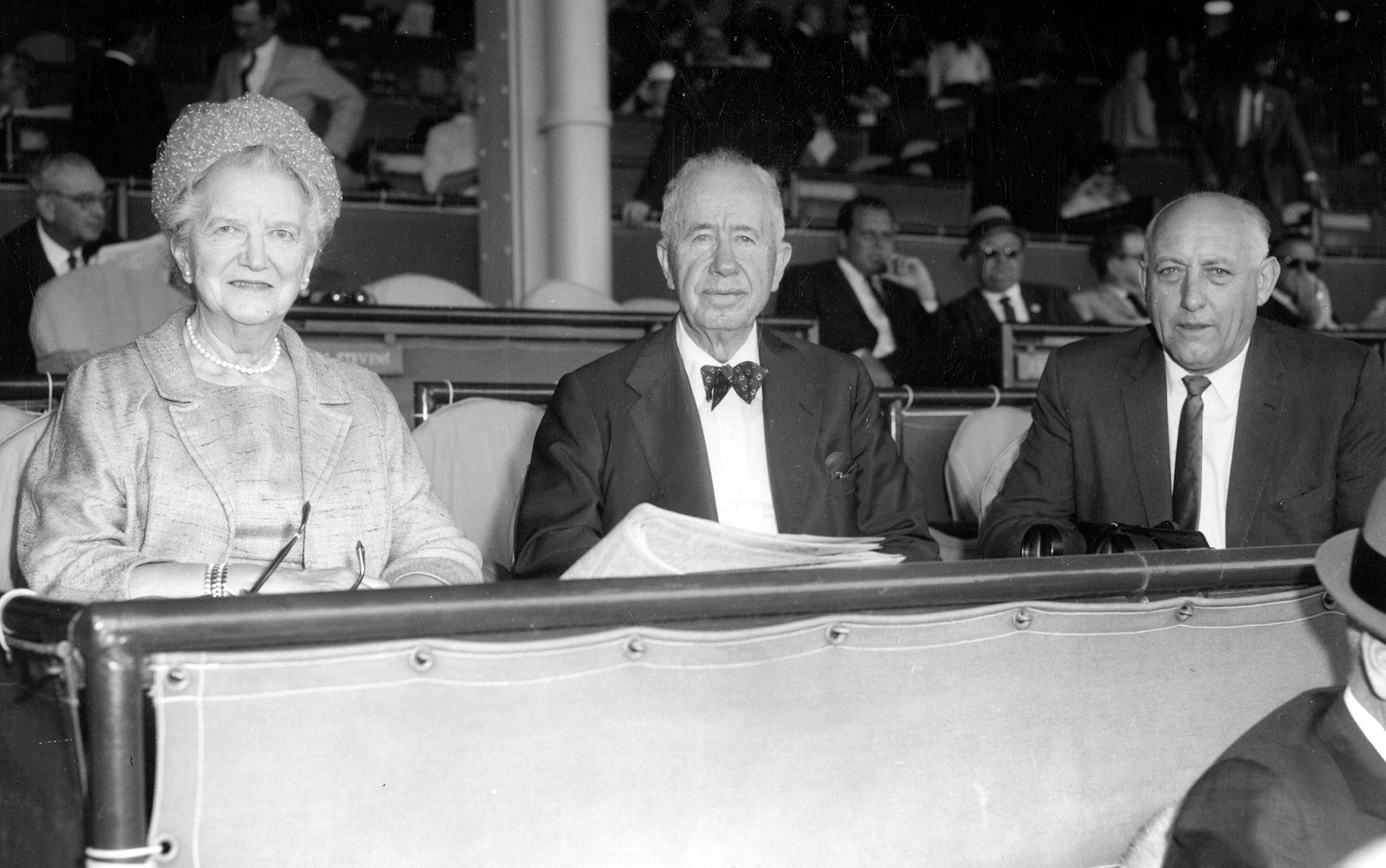 Helen and Christopher T. Chenery with Casey Hales at Hialeah Park (Keeneland Library Morgan Collection)