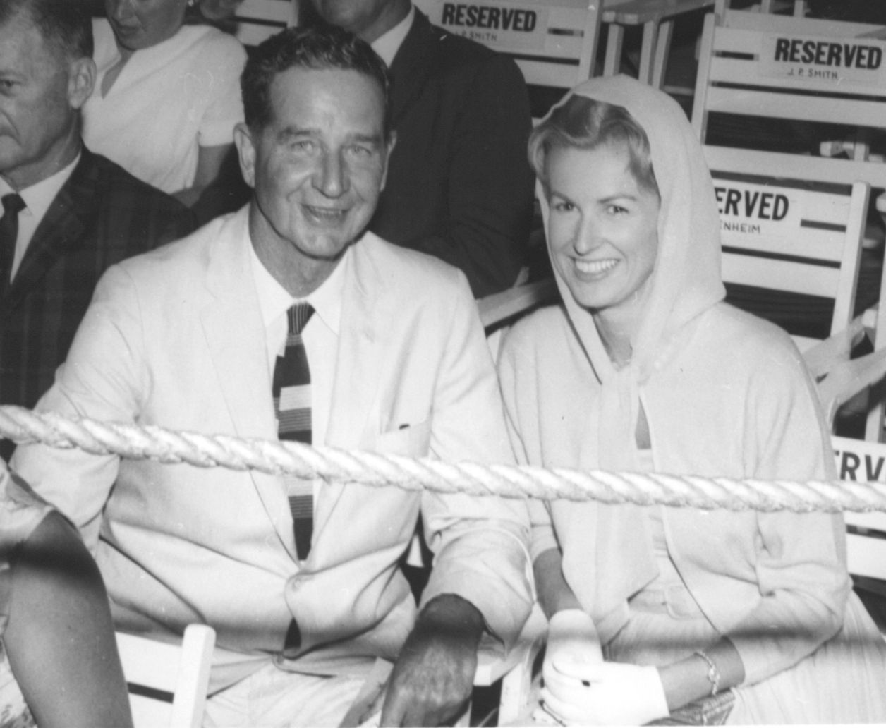 C. V. Whitney and Marylou Whitney at Saratoga, 1961 (Keeneland Library Thoroughbred Times Collection)