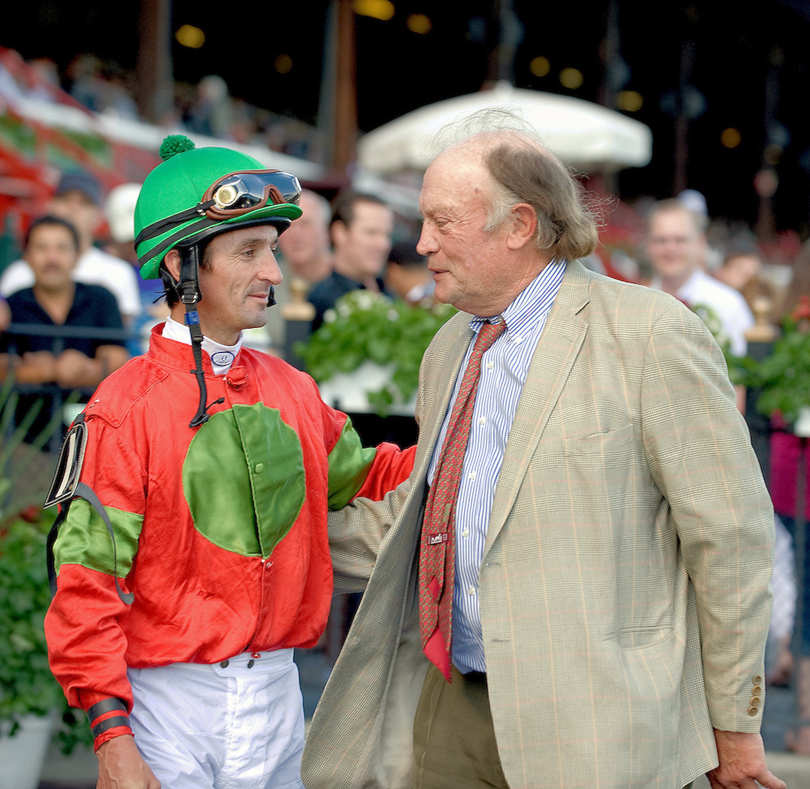 Jockey Robby Albarado and Tom Voss at Saratoga (Tod Marks)