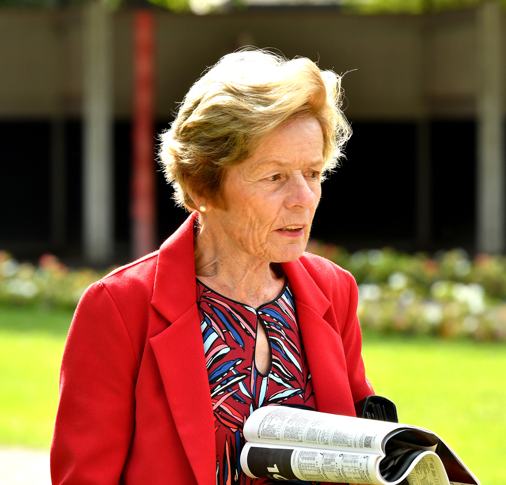 Janet Elliot in the paddock at Saratoga, August 2018 (Brien Bouyea)