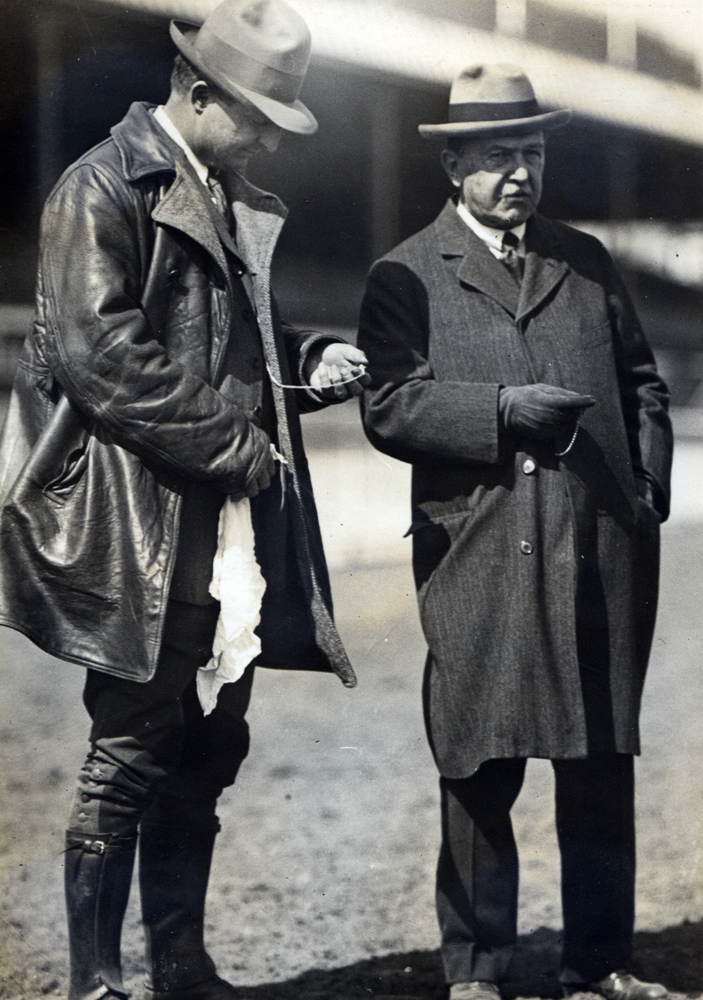 Louis Feustel and August Belmont II in 1915 (C. C. Cook/Museum Collection)